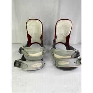 Burton Mission Snowboard Bindings Size Medium. No Discs. Burgundy/Gray